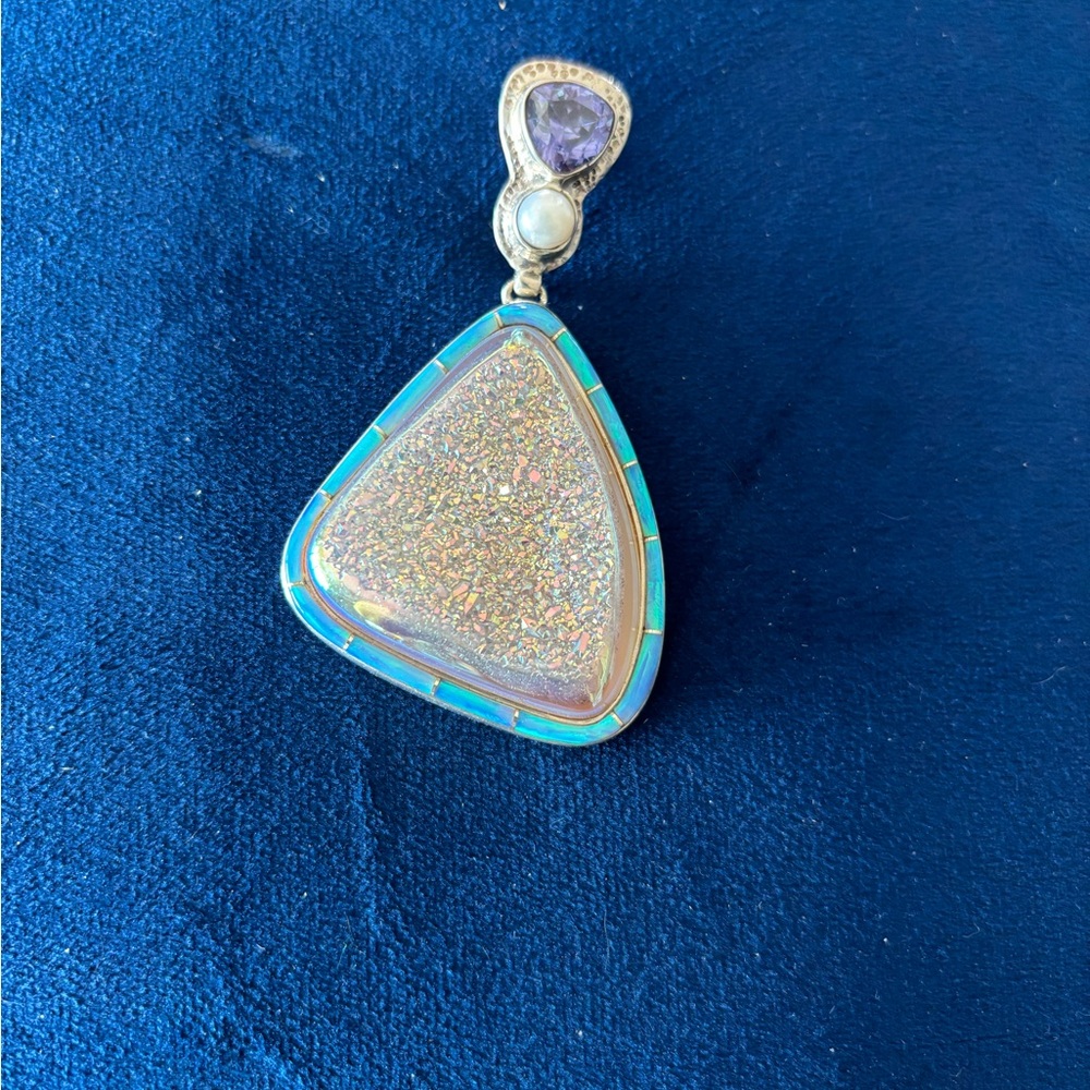 Elegant Silver and Blue Pendant